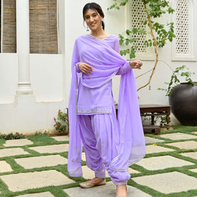 Lavender Kurta Patiala Set