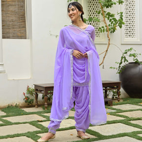 Lavender Kurta Patiala Set