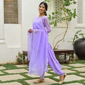 Lavender Kurta Patiala Set