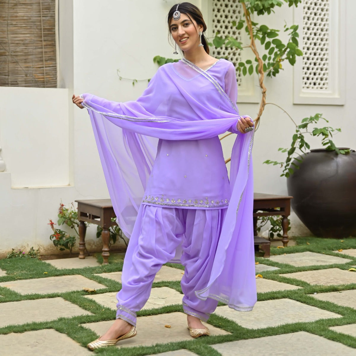 Lavender Kurta Patiala Set