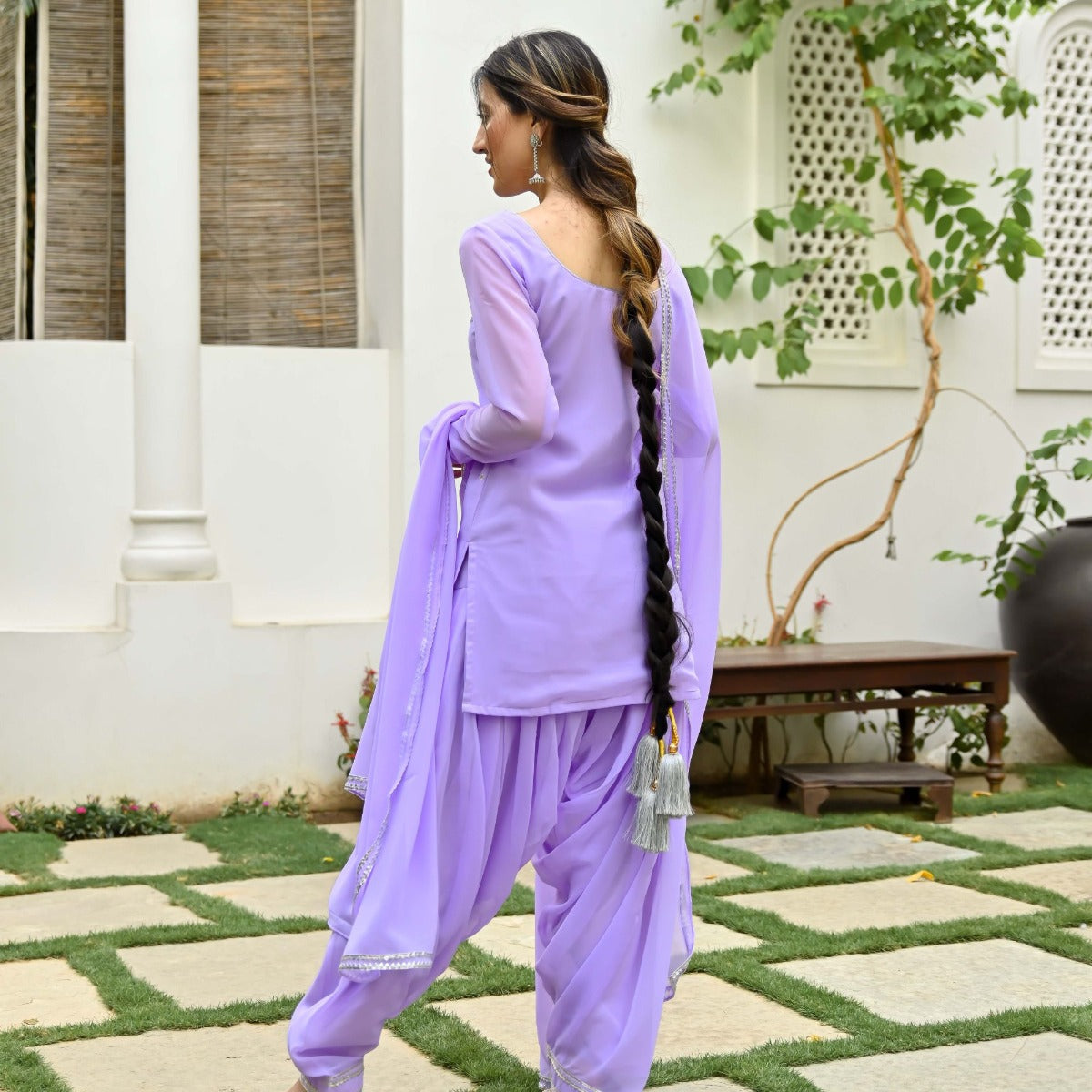 Lavender Kurta Patiala Set