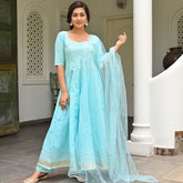 Sky Blue Anarkali Set