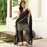 Black Embroidered Kurta Pant Set