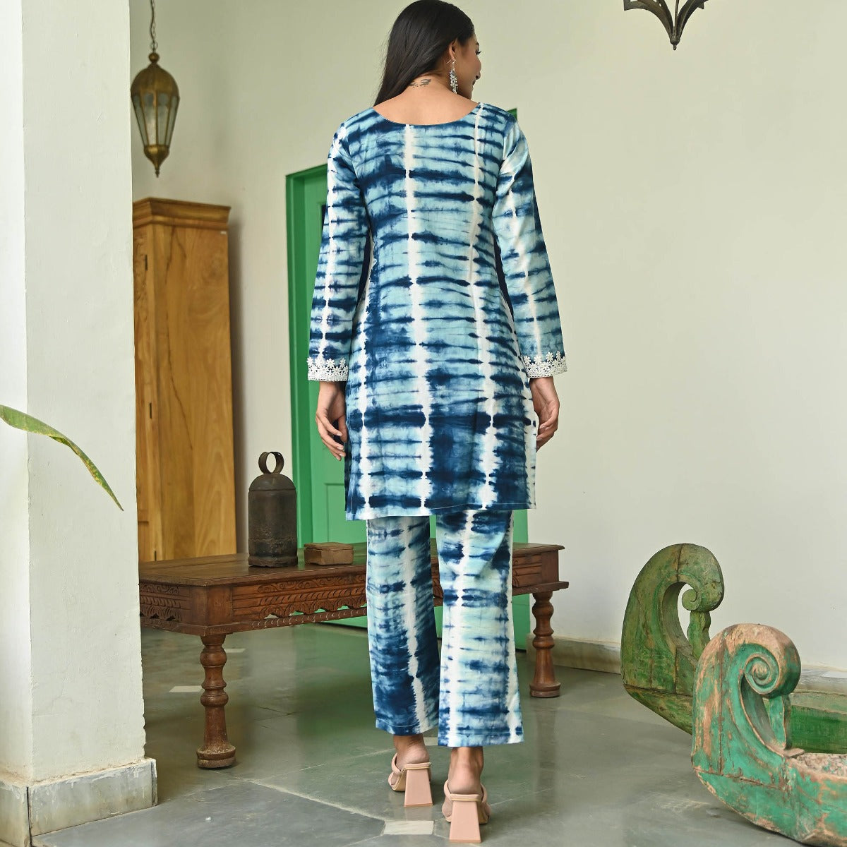 Blue Shibori Kurta Set