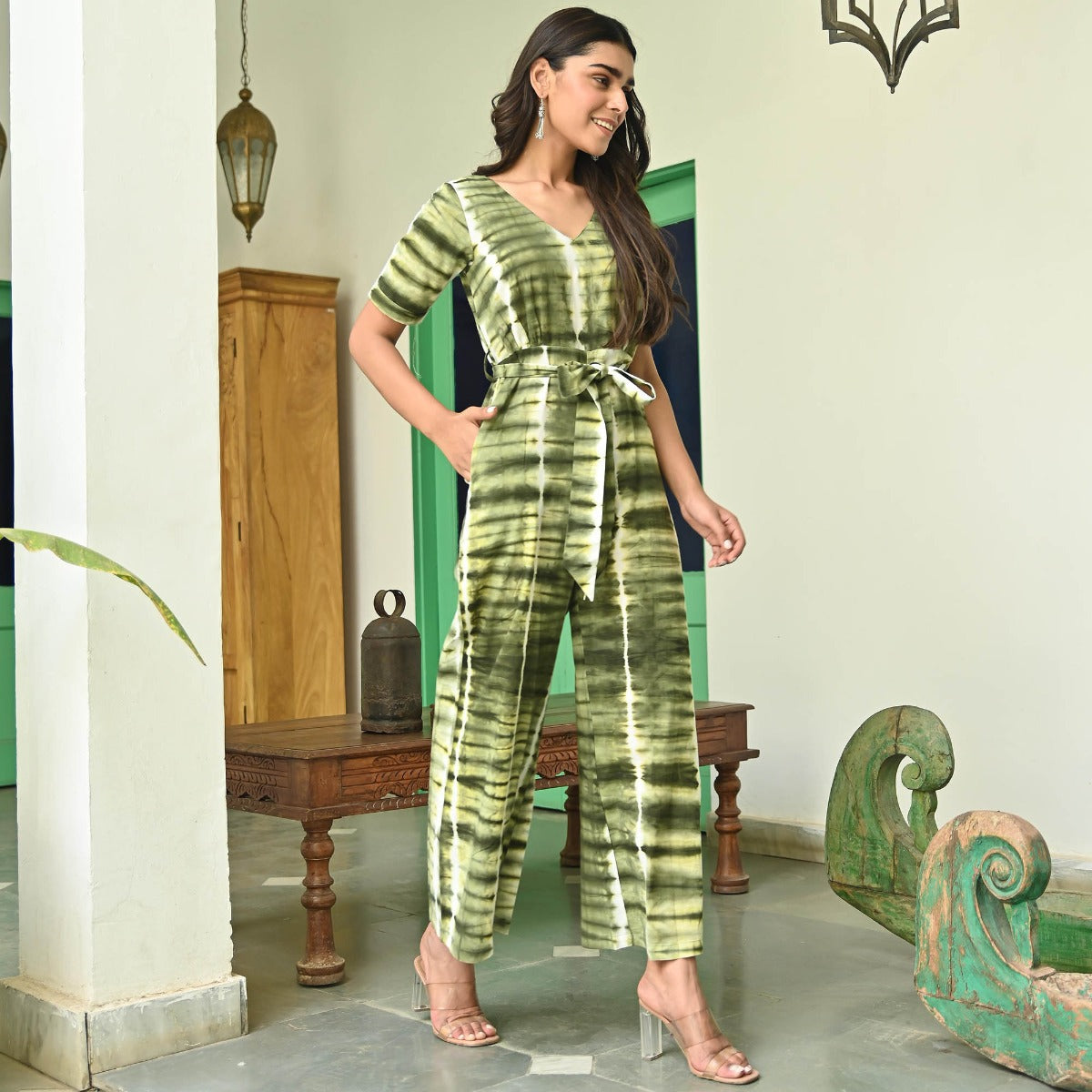 Green Shibori Jumpsuit