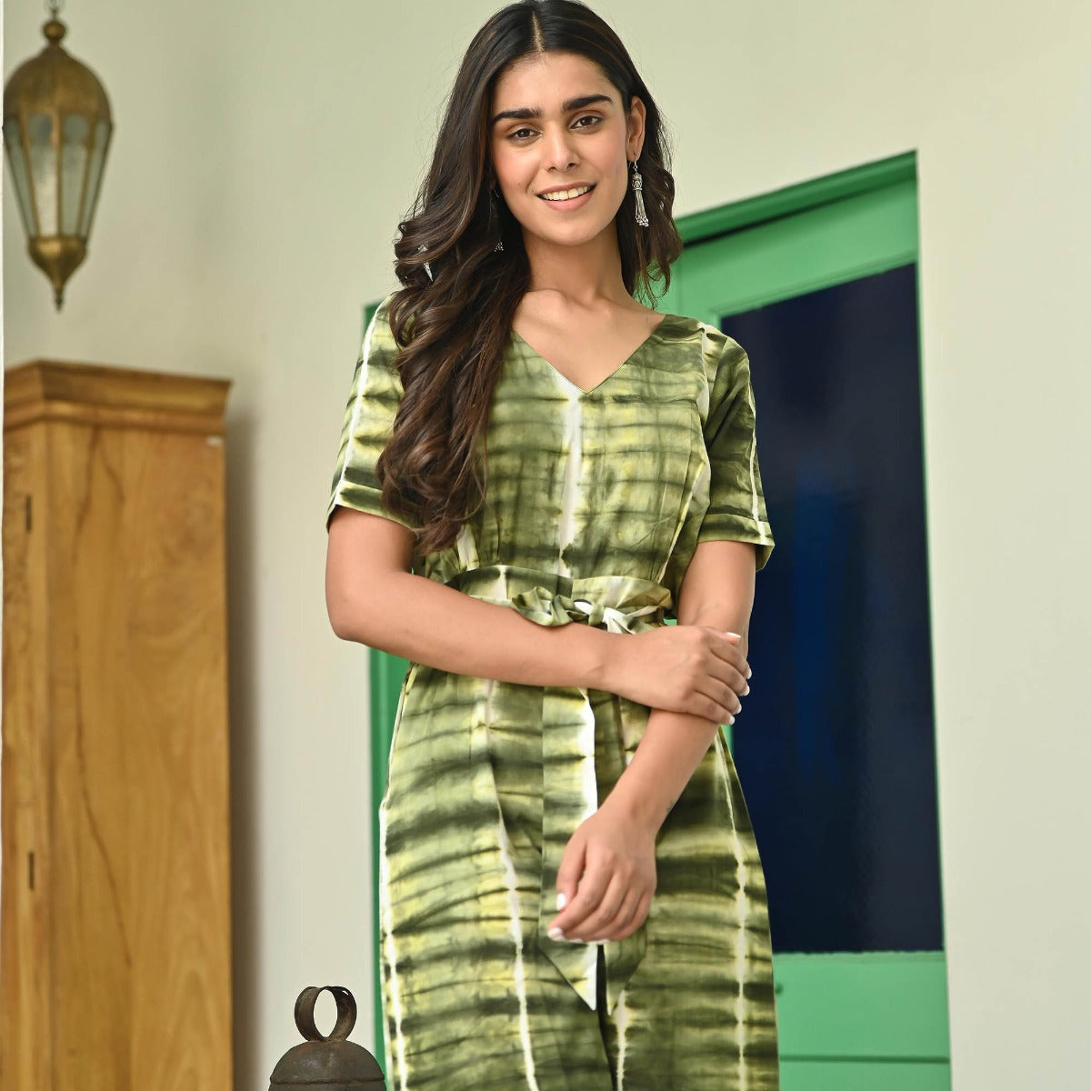 Green Shibori Jumpsuit