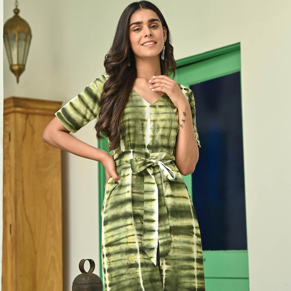 Green Shibori Jumpsuit