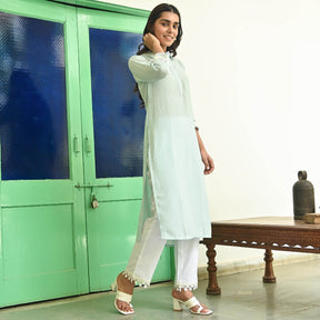 Light Blue Straight Kurta with Pants