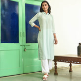 Light Blue Straight Kurta with Pants