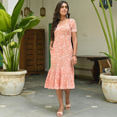 Orange Printed Dress