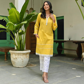 Mustard Yellow Kurta Set