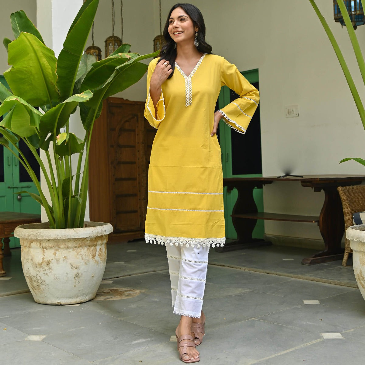 Mustard Yellow Kurta Set