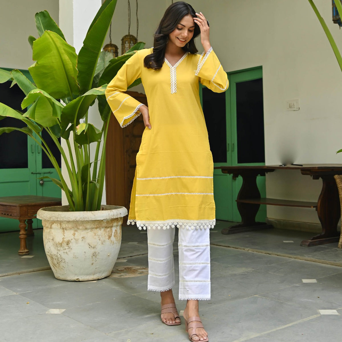 Mustard Yellow Kurta Set