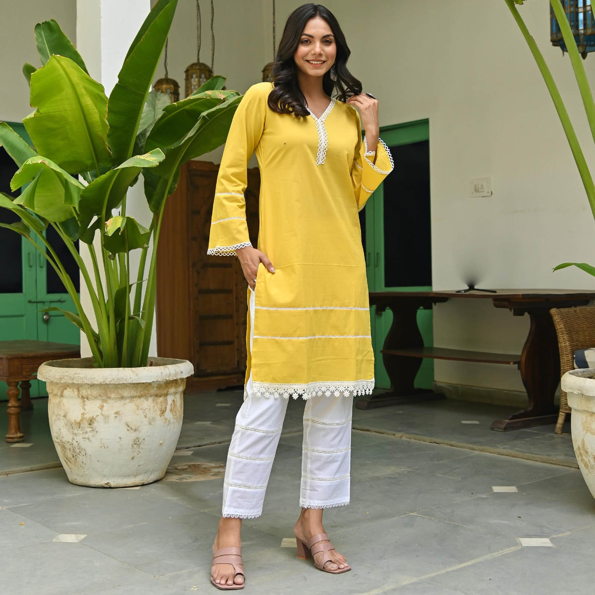 Mustard Yellow Kurta Set