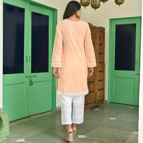 Pink Cotton Kurta Set