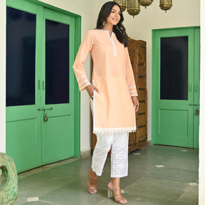 Pink Cotton Kurta Set