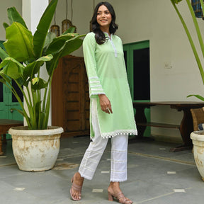 Green Cotton Kurta Set