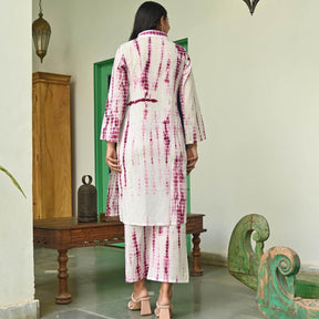 Pink Shibori Kurta Set