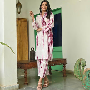 Pink Shibori Kurta Set