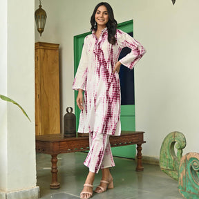 Pink Shibori Kurta Set