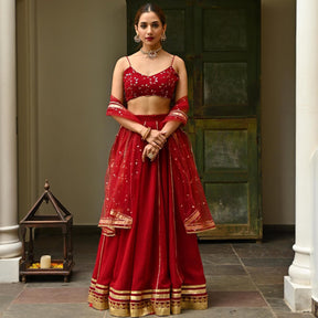 Maroon Gota Lehenga Set