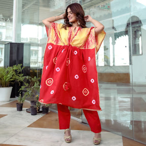 Red Yellow Kaftan Set