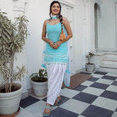 Blue Cotton Eshanya Patiala Set