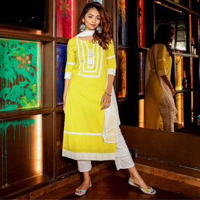 Yellow Pant Style Kurta Set