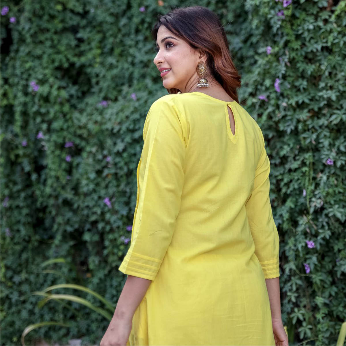 Yellow Solid Kurta Set